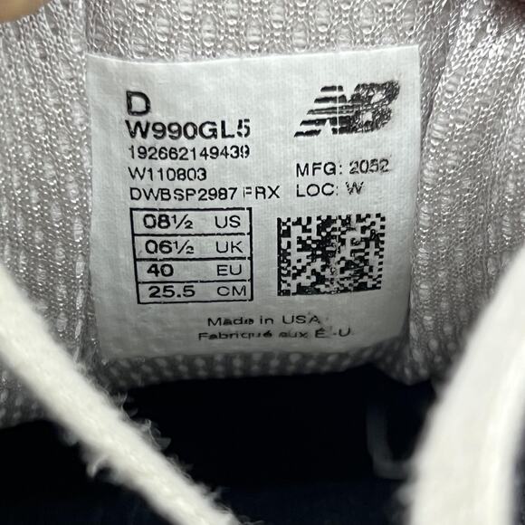 New Balance 990v5 Running Shoes Women Size 8.5 D Wide Gray Made In USA Sneakers - Picture 8 of 8